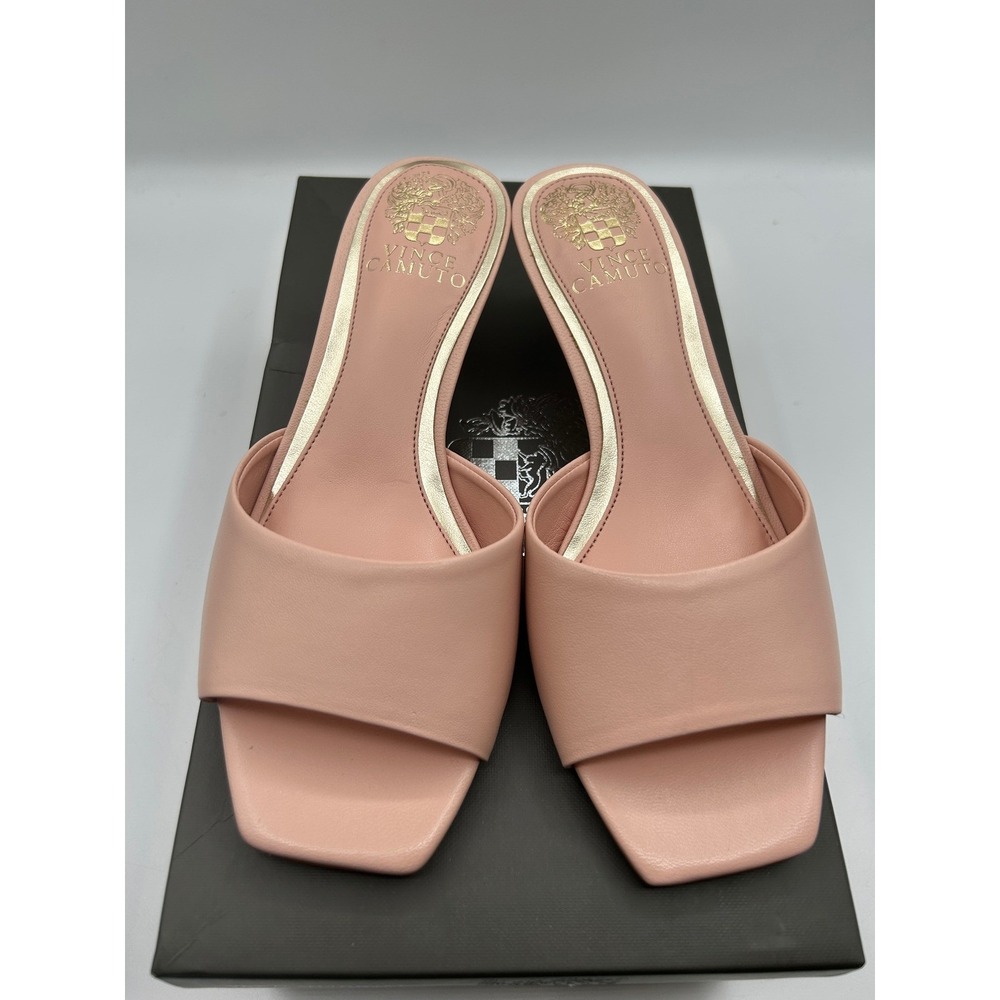 Vince Camuto Faiza Mules,Womens 6M,Pale Peony Pink Leather,Kitten Heel,(NIB) - Picture 2 of 14